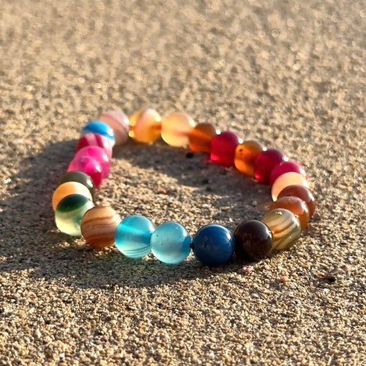 BRACELET AGATE MULTICOLORE