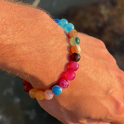 BRACELET AGATE MULTICOLORE
