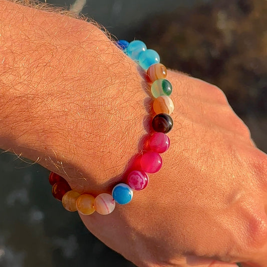 BRACELET AGATE MULTICOLORE