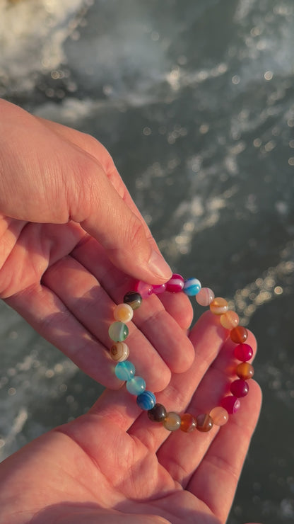 BRACELET AGATE MULTICOLORE